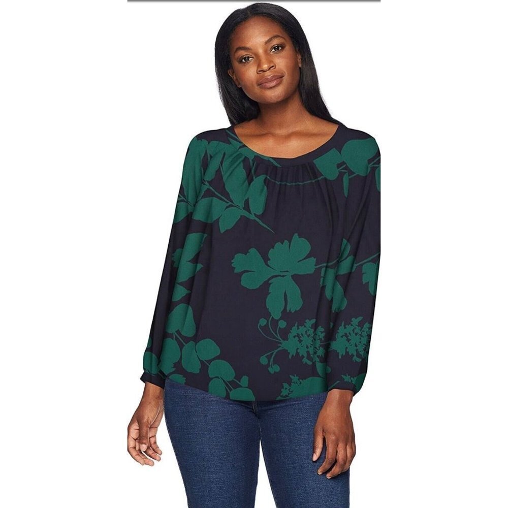 Lark & Ro Blouse Color Navy Blue Size 2 NWOT C1
